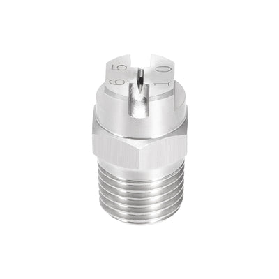 Harfington Flat Fan Spray Tip - 1/4BSPT Male Thread 304 Stainless Steel Nozzle - 65 Degree 2mm Orifice Diameter