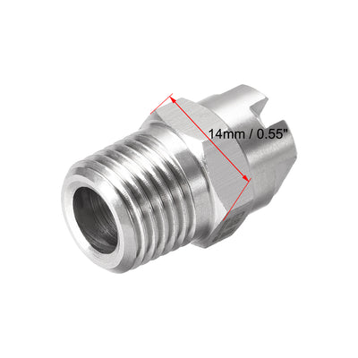 Harfington Flat Fan Spray Tip - 1/4BSPT Male Thread 304 Stainless Steel Nozzle - 65 Degree 2mm Orifice Diameter - 2 Pcs