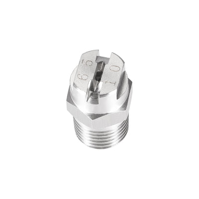 Harfington Flat Fan Spray Tip - 1/4BSPT Male Thread 304 Stainless Steel Nozzle - 65 Degree 2mm Orifice Diameter - 2 Pcs