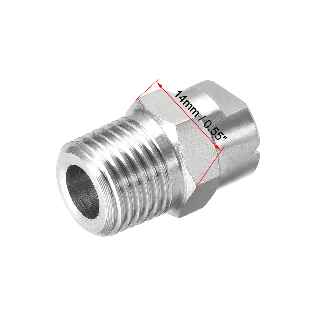 Harfington Flat Fan Spray Tip - 1/4BSPT Male Thread 304 Stainless Steel Nozzle - 65 Degree 2.8mm Orifice Diameter