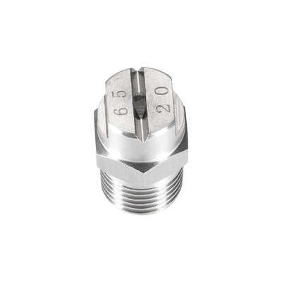 Harfington Flat Fan Spray Tip - 1/4BSPT Male Thread 304 Stainless Steel Nozzle - 65 Degree 2.8mm Orifice Diameter