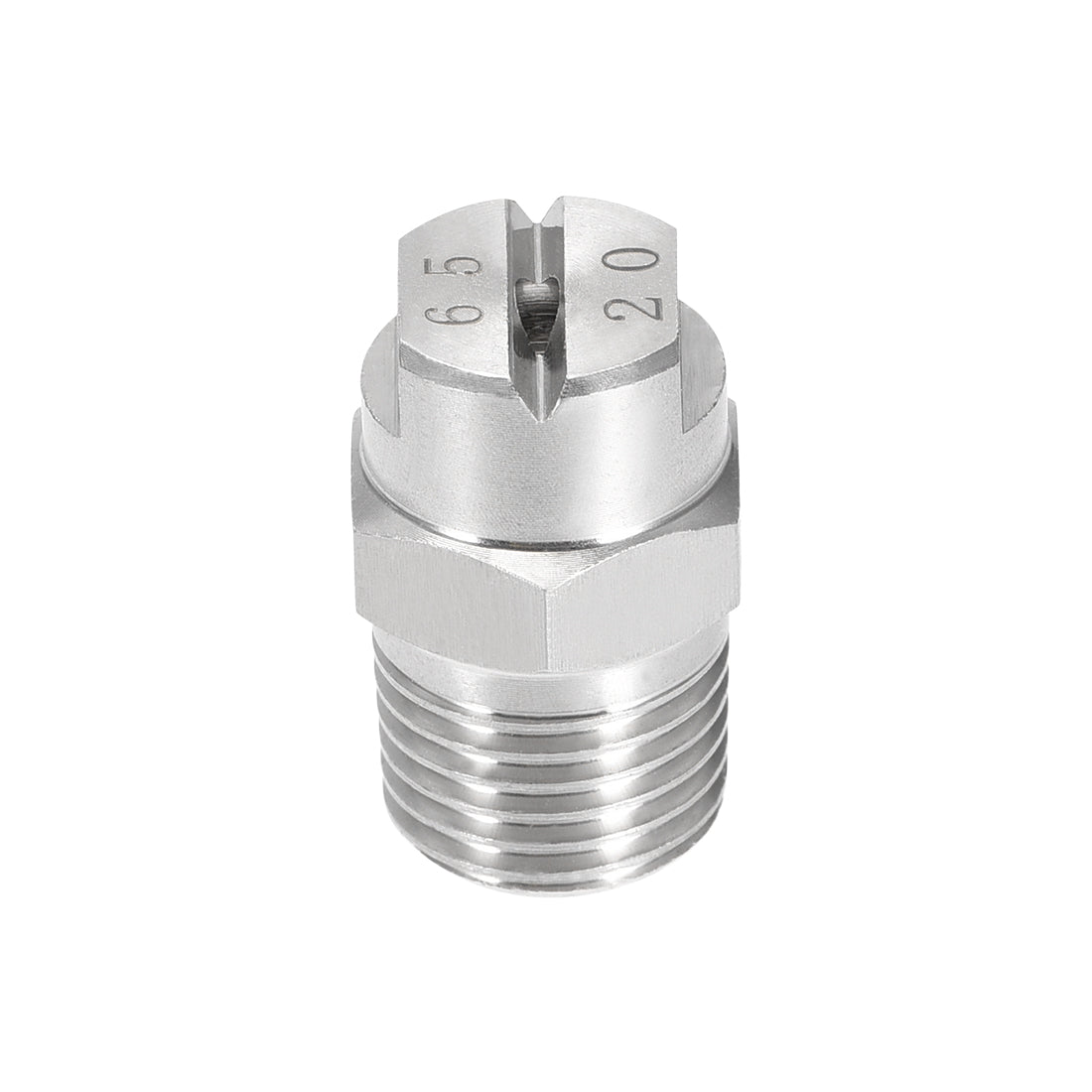 Harfington Flat Fan Spray Tip - 1/4BSPT Male Thread 304 Stainless Steel Nozzle - 65 Degree 2.8mm Orifice Diameter