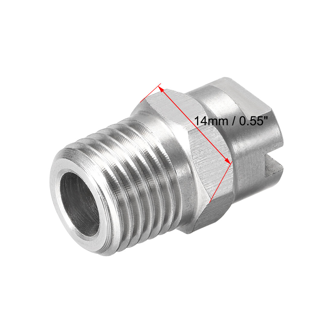 Harfington Flat Fan Spray Tip - 1/4BSPT Male Thread 304 Stainless Steel Nozzle - 95 Degree 2mm Orifice Diameter