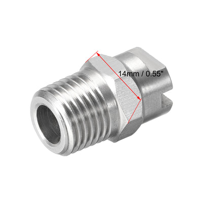 Harfington Flat Fan Spray Tip - 1/4BSPT Male Thread 304 Stainless Steel Nozzle - 95 Degree 2mm Orifice Diameter - 2 Pcs