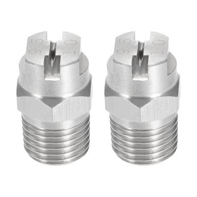 Harfington Flat Fan Spray Tip - 1/4BSPT Male Thread 304 Stainless Steel Nozzle - 95 Degree 2mm Orifice Diameter - 2 Pcs