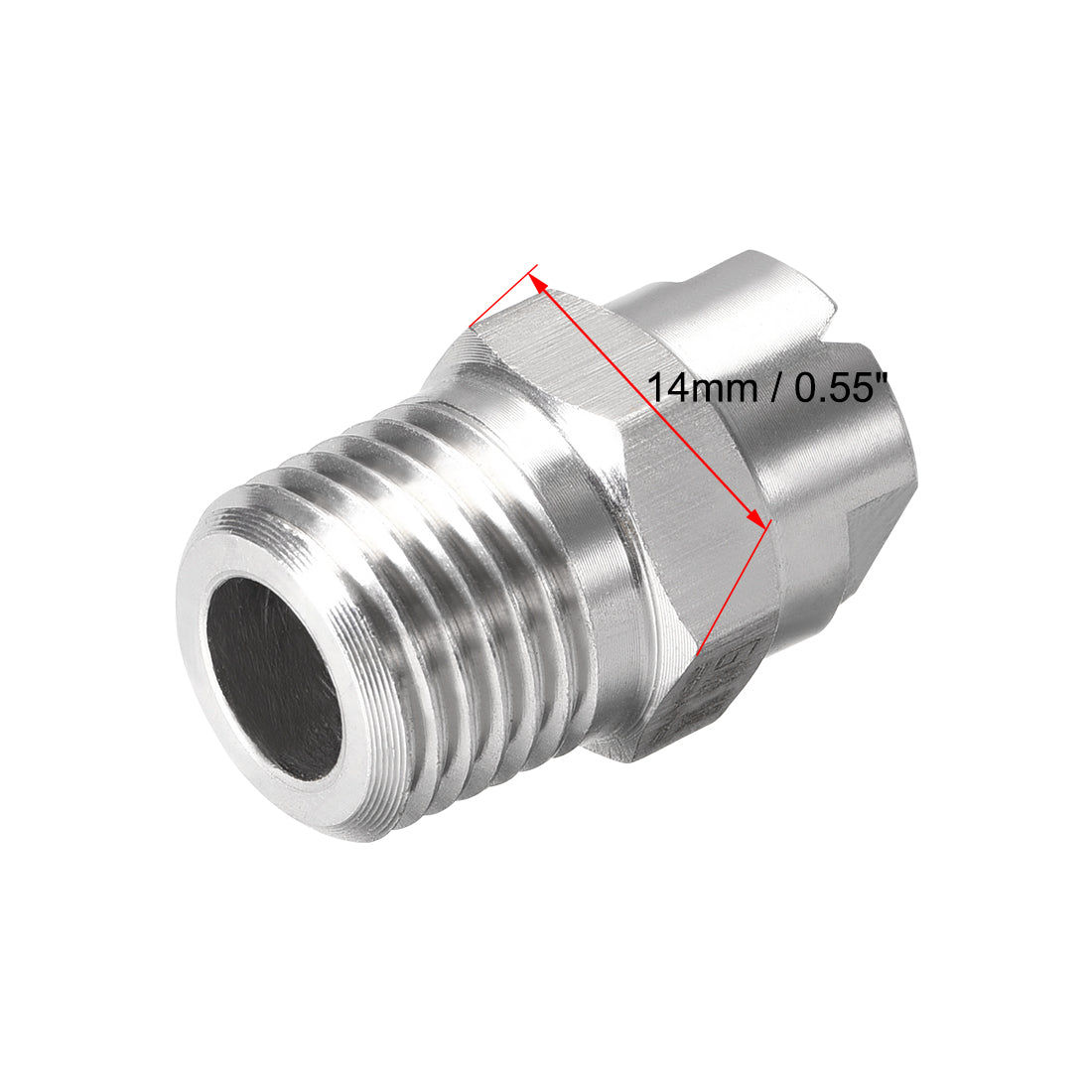 Harfington Flat Fan Spray Tip - 1/4BSPT Male Thread 304 Stainless Steel Nozzle - 95 Degree 2.8mm Orifice Diameter