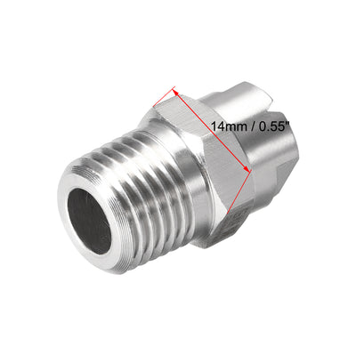 Harfington Flat Fan Spray Tip - 1/4BSPT Male Thread 304 Stainless Steel Nozzle - 95 Degree 2.8mm Orifice Diameter - 2 Pcs