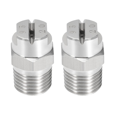 Harfington Flat Fan Spray Tip - 1/4BSPT Male Thread 304 Stainless Steel Nozzle - 95 Degree 2.8mm Orifice Diameter - 2 Pcs