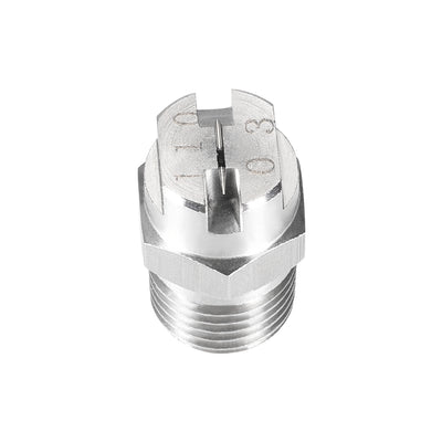 Harfington Flat Fan Spray Tip - 1/4BSPT Male Thread 304 Stainless Steel Nozzle - 110 Degree 1.1mm Orifice Diameter