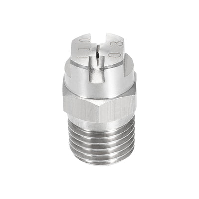 Harfington Flat Fan Spray Tip - 1/4BSPT Male Thread 304 Stainless Steel Nozzle - 110 Degree 1.1mm Orifice Diameter