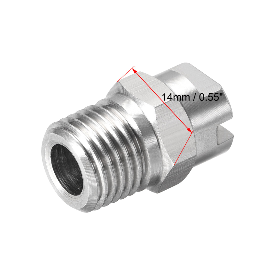 Harfington Flat Fan Spray Tip - 1/4BSPT Male Thread 304 Stainless Steel Nozzle - 110 Degree 1.1mm Orifice Diameter - 2 Pcs