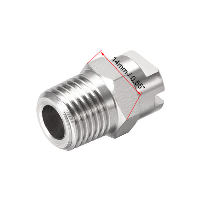 Harfington Flat Fan Spray Tip - 1/4BSPT Male Thread 304 Stainless Steel Nozzle - 110 Degree 1.4mm Orifice Diameter