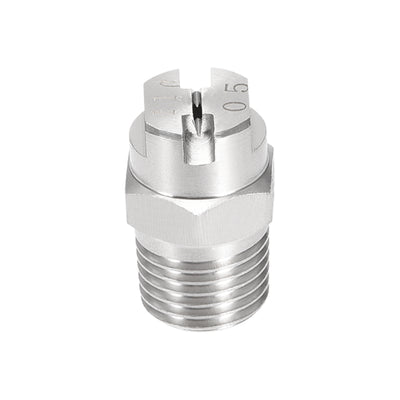 Harfington Flat Fan Spray Tip - 1/4BSPT Male Thread 304 Stainless Steel Nozzle - 110 Degree 1.4mm Orifice Diameter