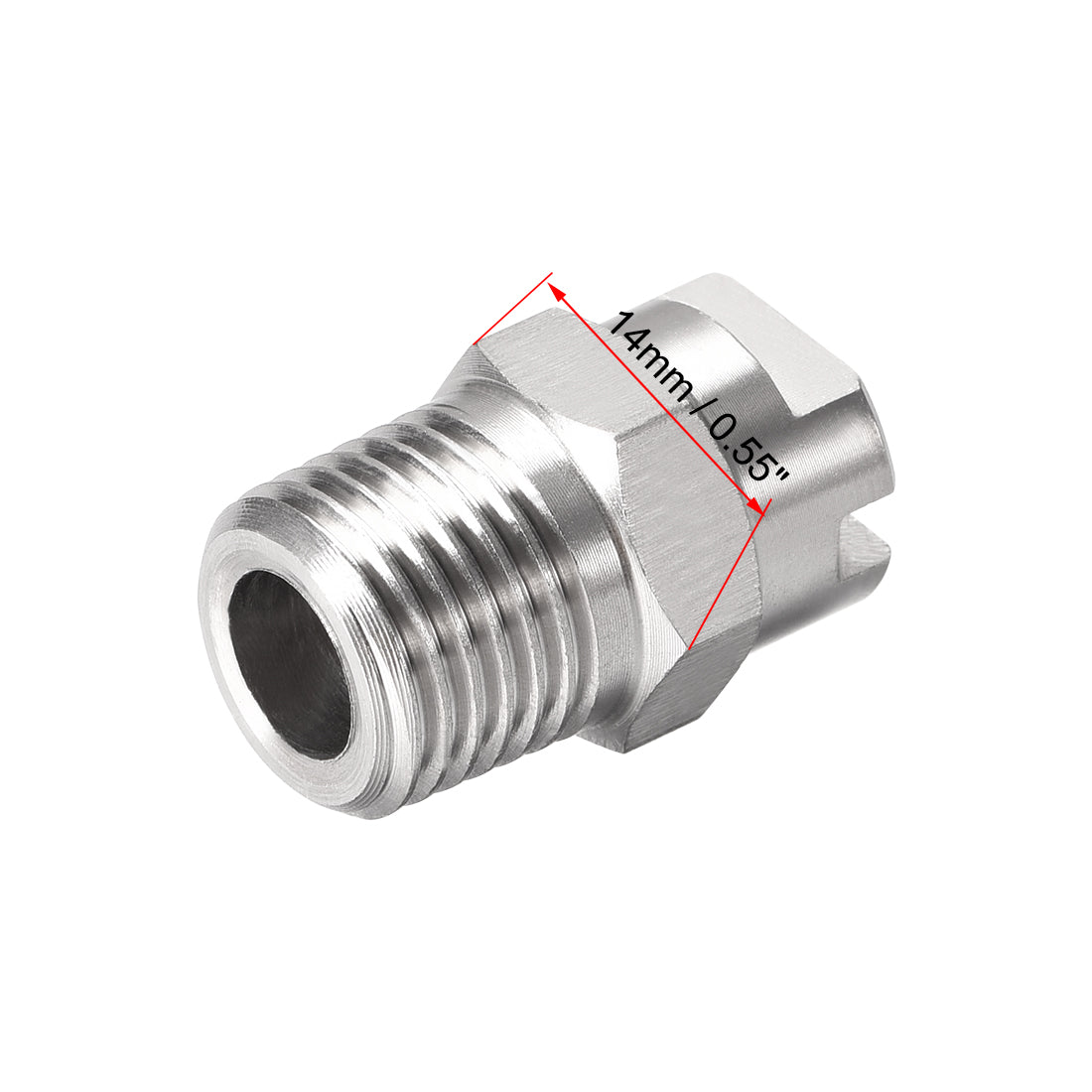 Harfington Flat Fan Spray Tip - 1/4BSPT Male Thread 304 Stainless Steel Nozzle - 110 Degree 1.4mm Orifice Diameter - 2 Pcs