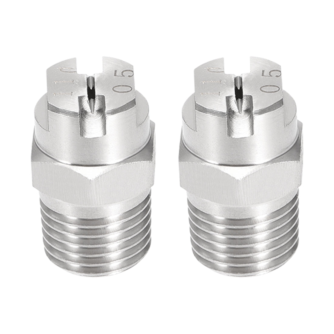 Harfington Flat Fan Spray Tip - 1/4BSPT Male Thread 304 Stainless Steel Nozzle - 110 Degree 1.4mm Orifice Diameter - 2 Pcs