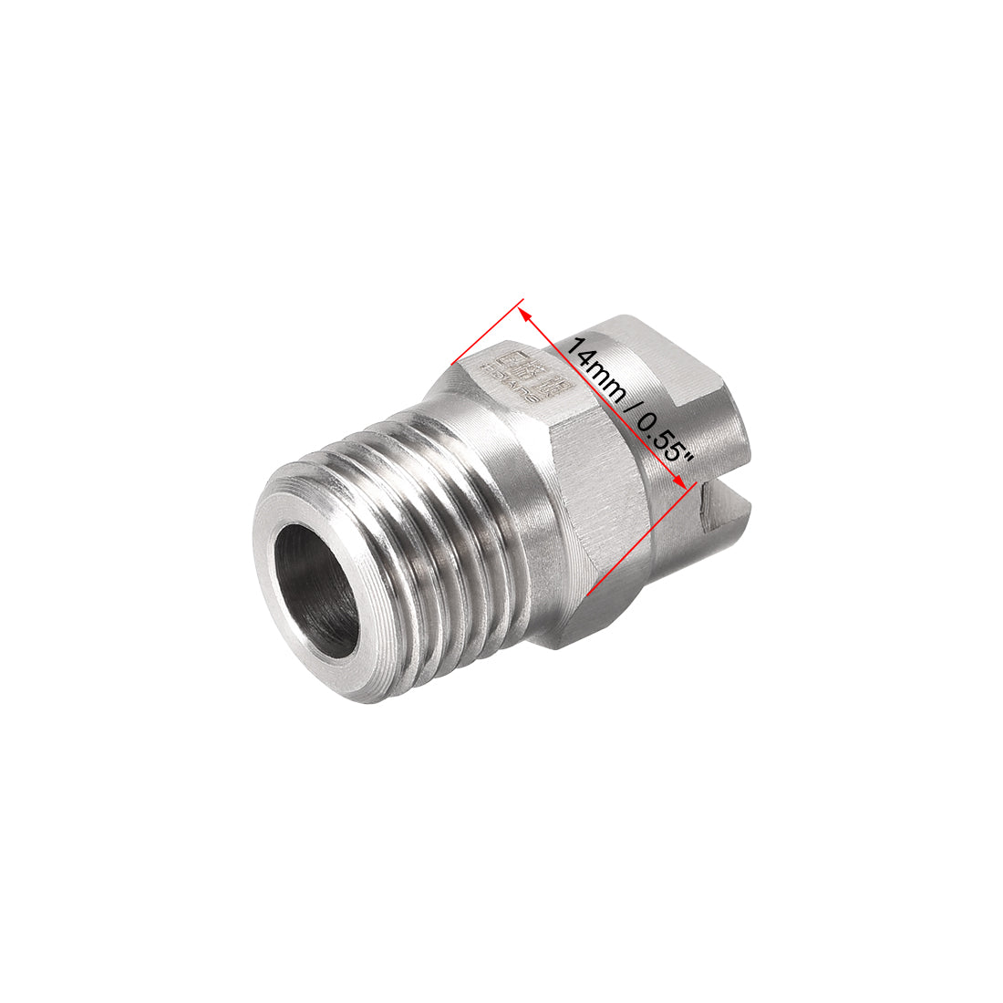 Harfington Flat Fan Spray Tip - 1/4BSPT Male Thread 304 Stainless Steel Nozzle - 110 Degree 1.8mm Orifice Diameter
