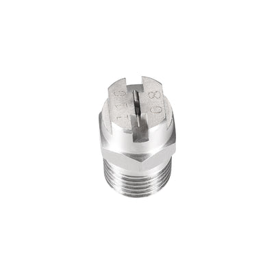 Harfington Flat Fan Spray Tip - 1/4BSPT Male Thread 304 Stainless Steel Nozzle - 110 Degree 1.8mm Orifice Diameter