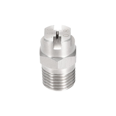 Harfington Flat Fan Spray Tip - 1/4BSPT Male Thread 304 Stainless Steel Nozzle - 110 Degree 1.8mm Orifice Diameter