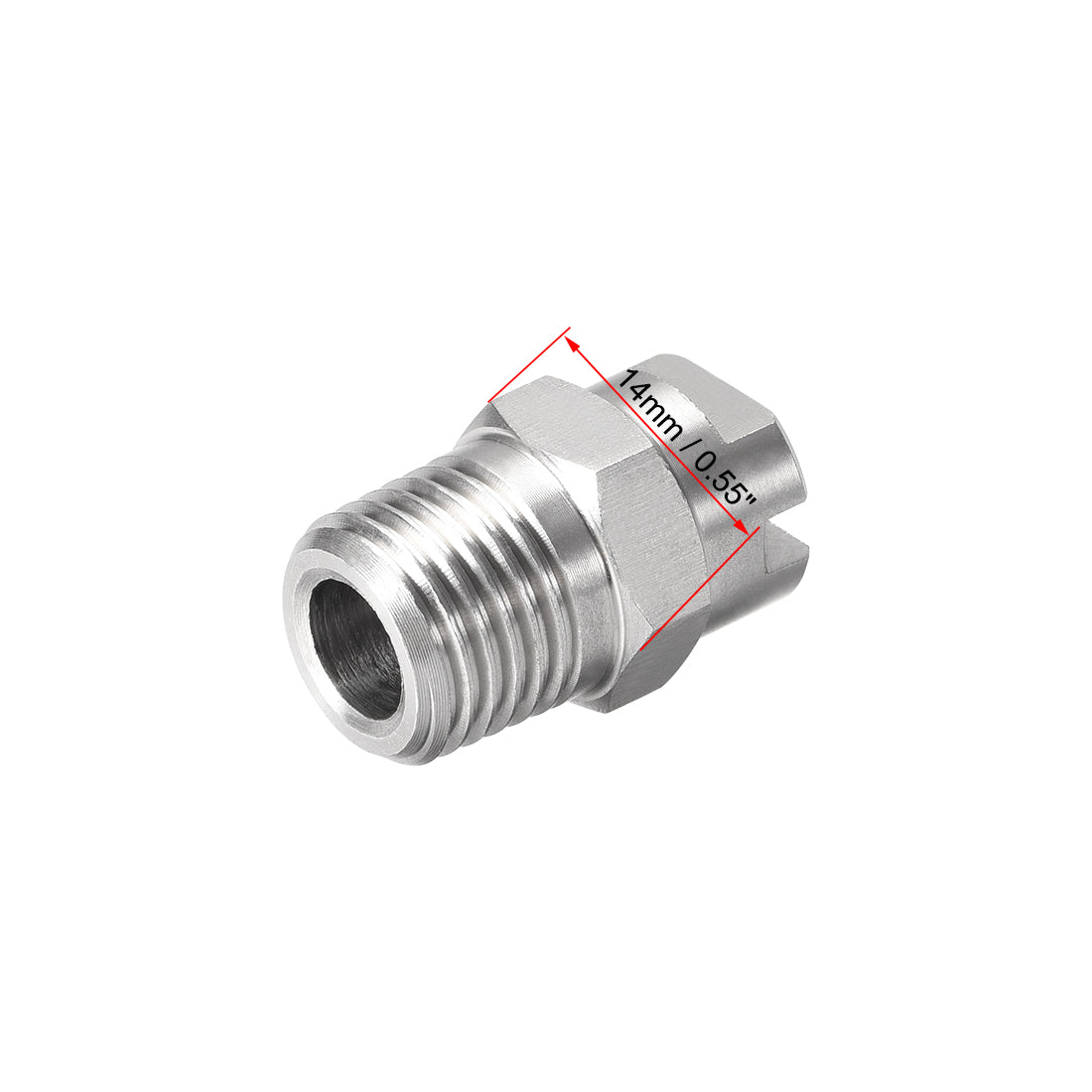 Harfington Flat Fan Spray Tip - 1/4BSPT Male Thread 304 Stainless Steel Nozzle - 110 Degree 2mm Orifice Diameter