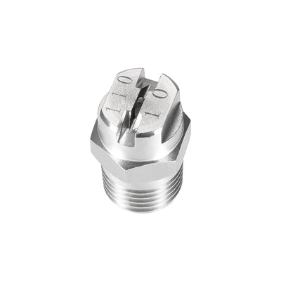 Harfington Flat Fan Spray Tip - 1/4BSPT Male Thread 304 Stainless Steel Nozzle - 110 Degree 2mm Orifice Diameter