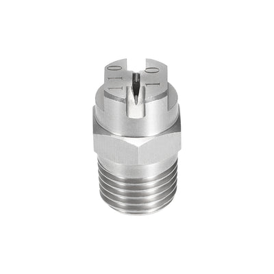 Harfington Flat Fan Spray Tip - 1/4BSPT Male Thread 304 Stainless Steel Nozzle - 110 Degree 2mm Orifice Diameter