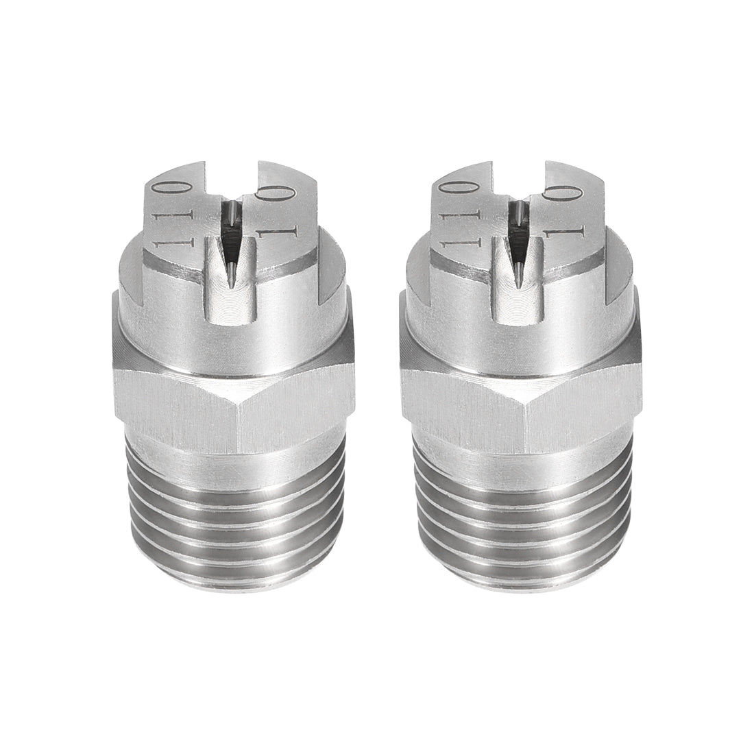 Harfington Flat Fan Spray Tip - 1/4BSPT Male Thread 304 Stainless Steel Nozzle - 110 Degree 2mm Orifice Diameter - 2 Pcs