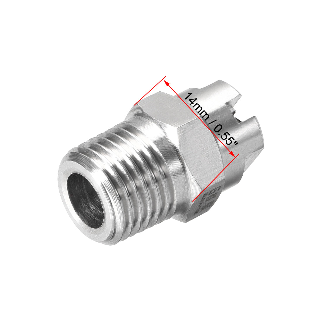 Harfington Flat Fan Spray Tip - 1/4BSPT Male Thread 304 Stainless Steel Nozzle - 110 Degree 2.4mm Orifice Diameter