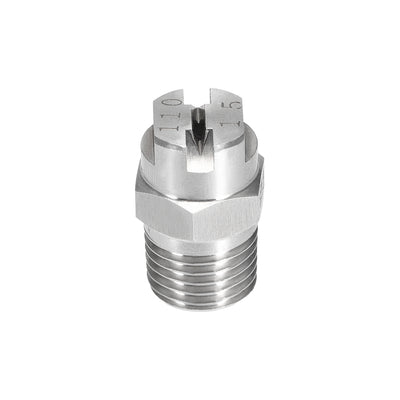Harfington Flat Fan Spray Tip - 1/4BSPT Male Thread 304 Stainless Steel Nozzle - 110 Degree 2.4mm Orifice Diameter