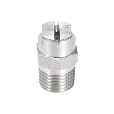 Harfington Flat Fan Spray Tip - 1/4BSPT Male Thread 304 Stainless Steel Nozzle - 110 Degree 2.8mm Orifice Diameter