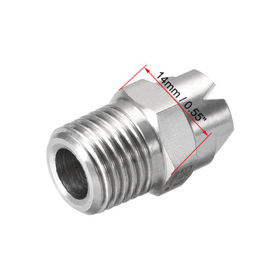 Harfington Flat Fan Spray Tip - 1/4BSPT Male Thread 304 Stainless Steel Nozzle - 110 Degree 3.6mm Orifice Diameter