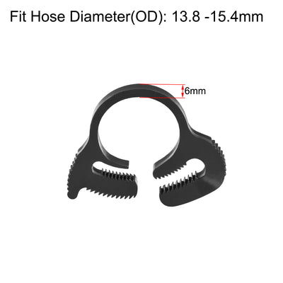 Harfington 13.8 - 15.4mm Adjustable Double Grip Nylon Ratcheting Hose Clamp 5Pcs