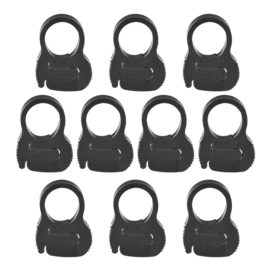 Harfington 13.8 - 15.4mm Adjustable Double Grip Nylon Ratcheting Hose Clamp 10Pcs