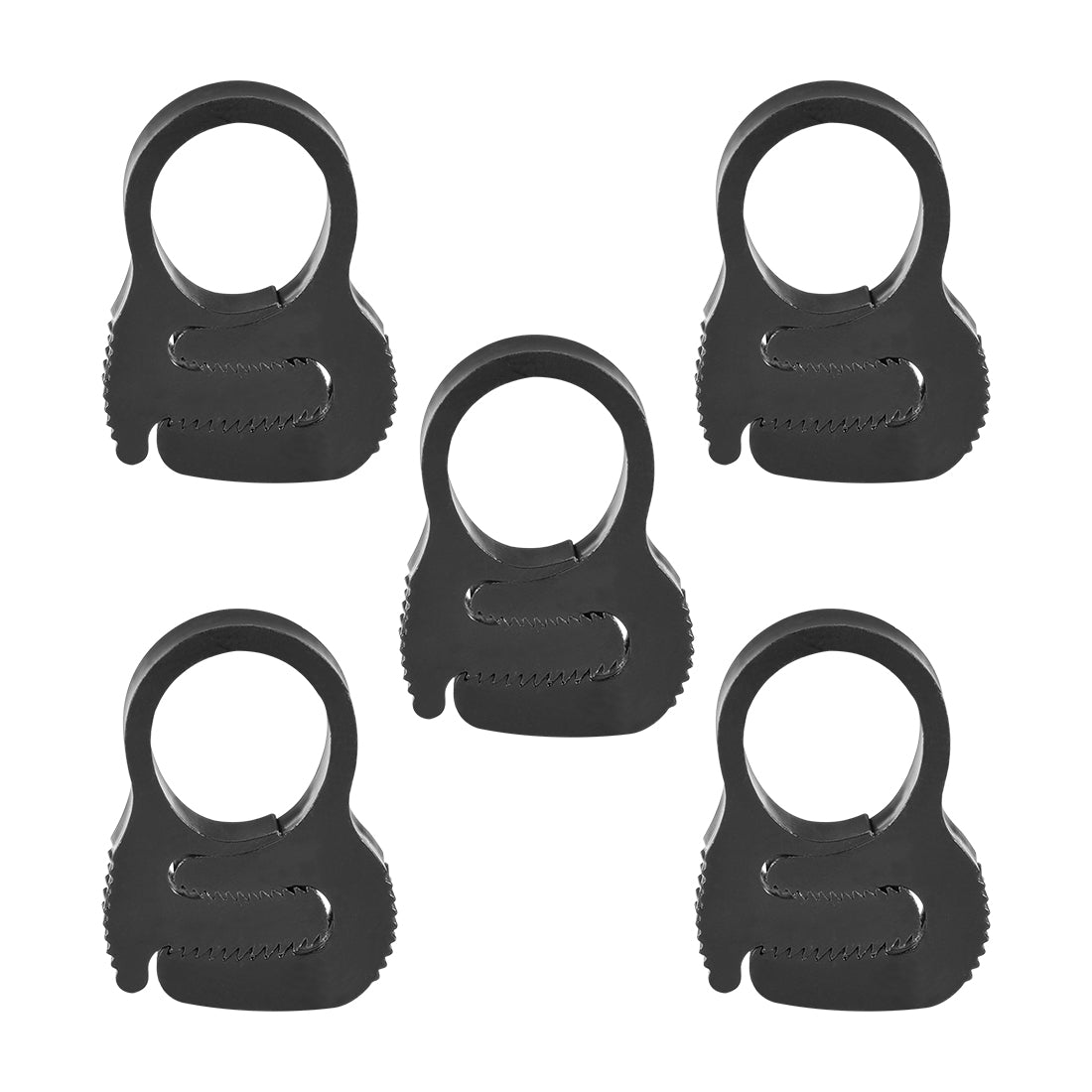 Harfington 15.5 - 17mm Adjustable Double Grip Nylon Ratcheting Hose Clamp 5Pcs