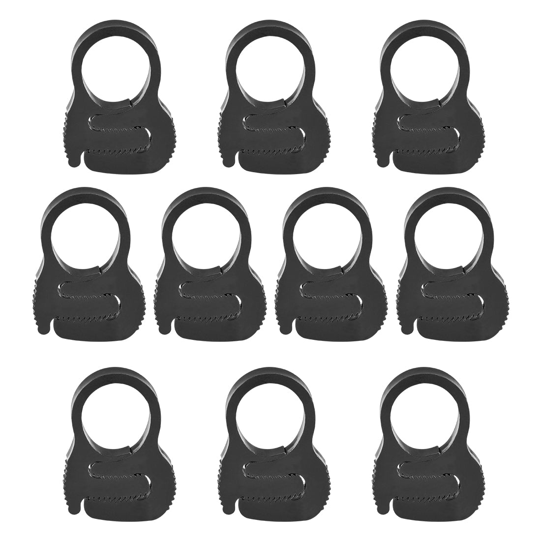 Harfington 15.5 - 17mm Adjustable Double Grip Nylon Ratcheting Hose Clamp 10Pcs