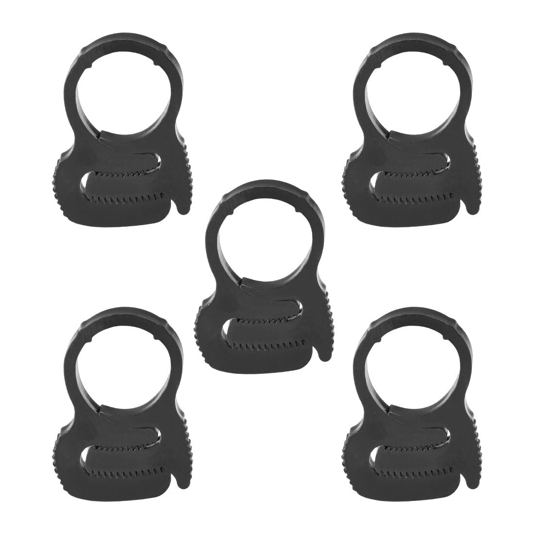 Harfington 19.6 - 21.6mm Adjustable Double Grip Nylon Ratcheting Hose Clamp 5Pcs