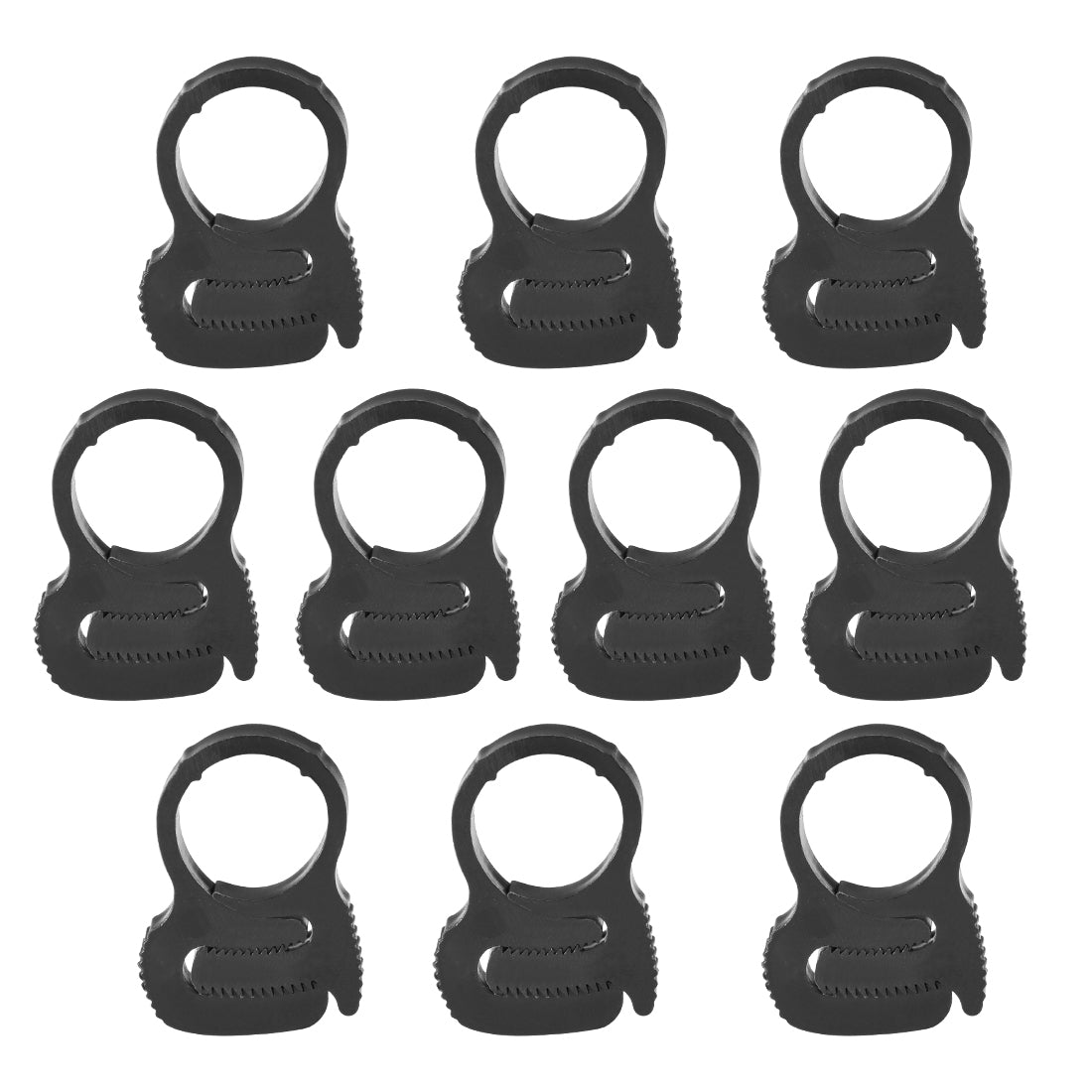 Harfington 19.6 - 21.6mm Adjustable Double Grip Nylon Ratcheting Hose Clamp 10Pcs