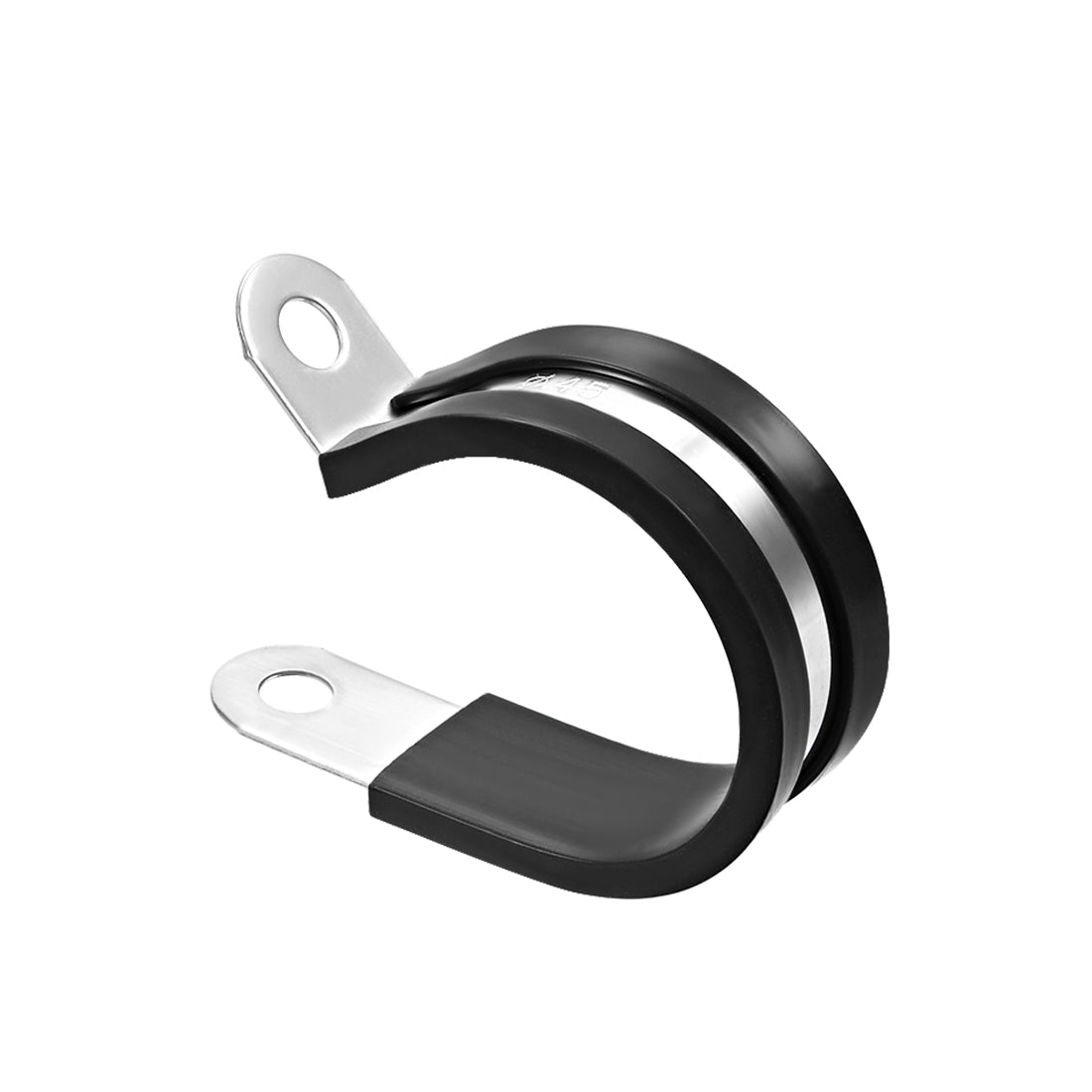 Harfington Cable Clamp 304 Stainless Steel Rubber Cushioned Insulated Clamp R Shape Metal Clamp 8Pcs