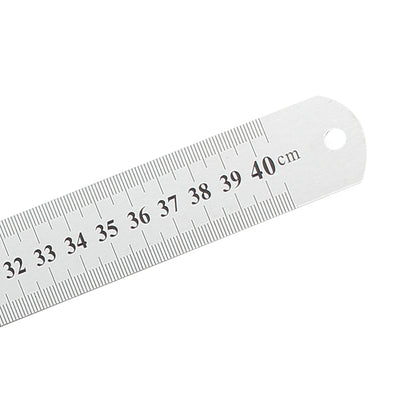 Harfington Straight Ruler 400mm 16 Inch Metric Stainless Steel Measuring Ruler Tool with Hanging Hole