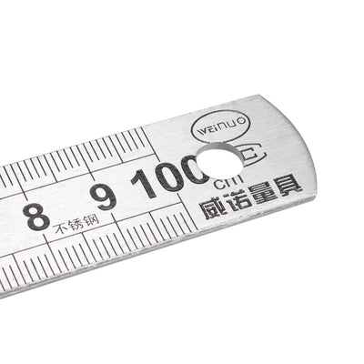 Harfington Straight Ruler 1m Metric Stainless Steel Ruler 100cm Measuring Tool with Hanging Hole