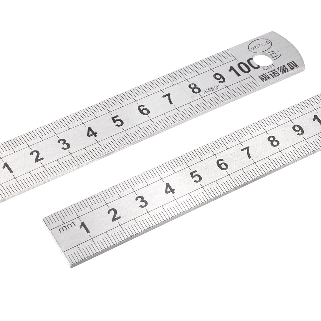Harfington Straight Ruler 1m Metric Stainless Steel Ruler 100cm Measuring Tool with Hanging Hole