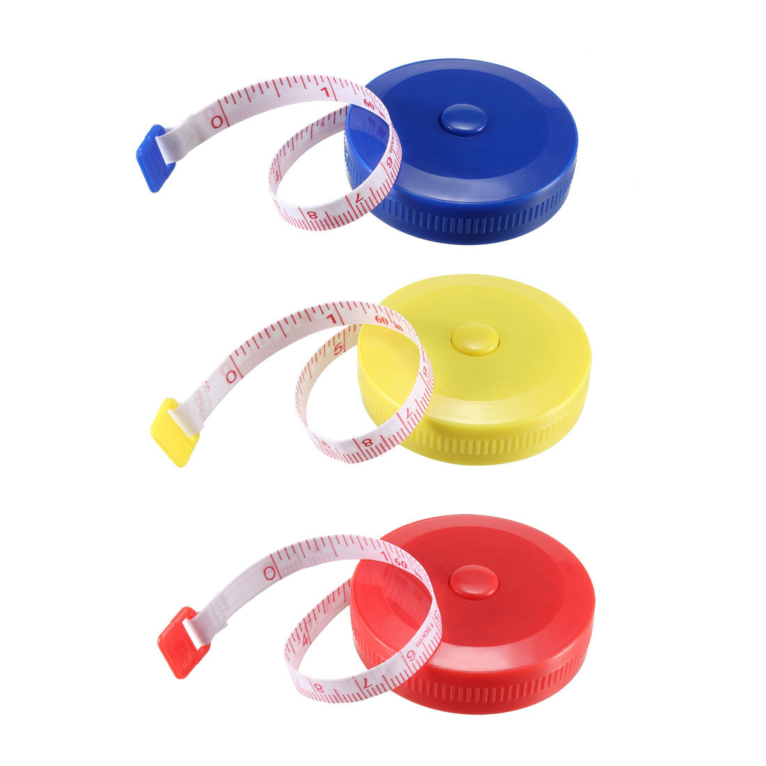 Harfington Cloth Tape Measure for Body 60 Inch Metric Inch Retractable Measuring Tape Soft Dual Sided for Tailor Sewing 1.5 Meter 3pcs Color Random