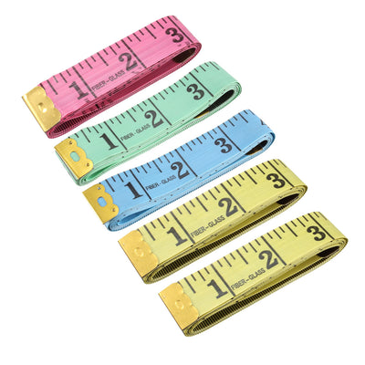Harfington Cloth Tape Measure for Body 60 Inch Metric Inch Measuring Tape Soft Dual Sided for Tailor Sewing 1.5 Meter 10Pcs Color Random