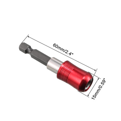 Harfington Extension Extend Socket Drill Bit Holder, Magnetic Hex Screwdriver Power Tools ,2.4-inch Length,1/4''-Hexagon Drill Red