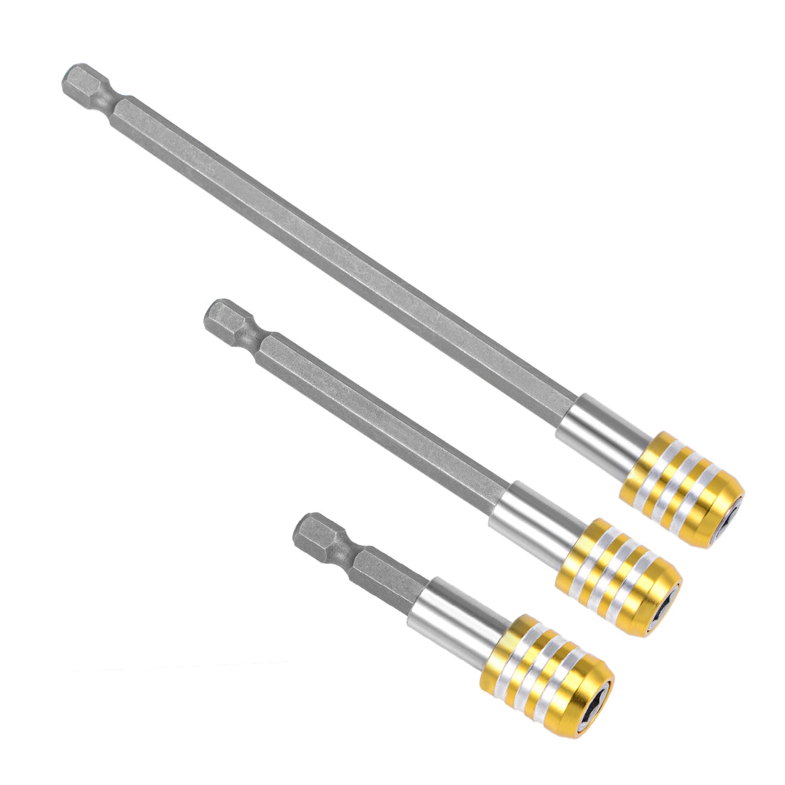 Harfington Extension Extend Socket Drill Bit Holder, Magnetic Hex Screwdriver Power Tools ,2.4/ 4/ 6-inch Length,1/4''-Hexagon Drill Yellow 3pcs