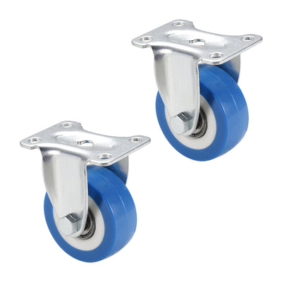 Harfington Fixed Caster Wheels 2 inch Dia PU Caster 360 Degree Rotate Top Plate 132lb Capacity , 2pcs