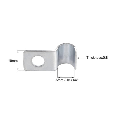 Harfington 15/64" EMT One Hole Strap Pipe Strap Zinc-Plated Steel Reinforced Rib for Pipe Fixing on Various Surfaces 20PCS