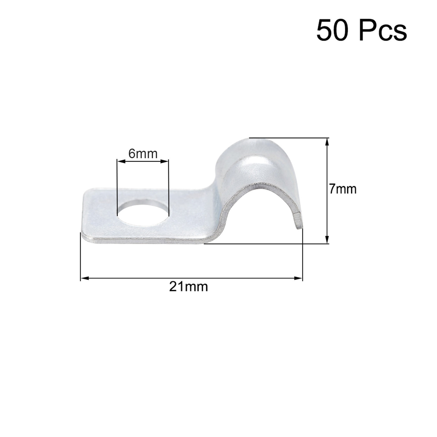Harfington 15/64" EMT One Hole Strap Pipe Strap Zinc-Plated Steel Reinforced Rib for Pipe Fixing on Various Surfaces 50PCS
