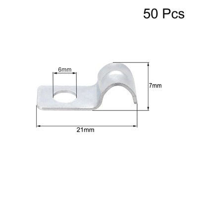 Harfington 15/64" EMT One Hole Strap Pipe Strap Zinc-Plated Steel Reinforced Rib for Pipe Fixing on Various Surfaces 50PCS