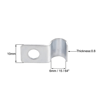 Harfington 15/64" EMT One Hole Strap Pipe Strap Zinc-Plated Steel Reinforced Rib for Pipe Fixing on Various Surfaces 50PCS