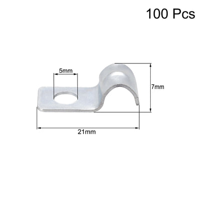 Harfington 15/64" EMT One Hole Strap Pipe Strap Zinc-Plated Steel Reinforced Rib for Pipe Fixing on Various Surfaces 100PCS
